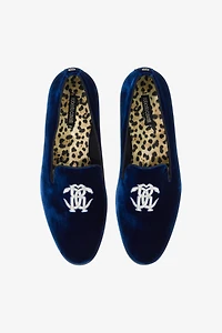 Velvet loafers with Monogram Mirror Snake