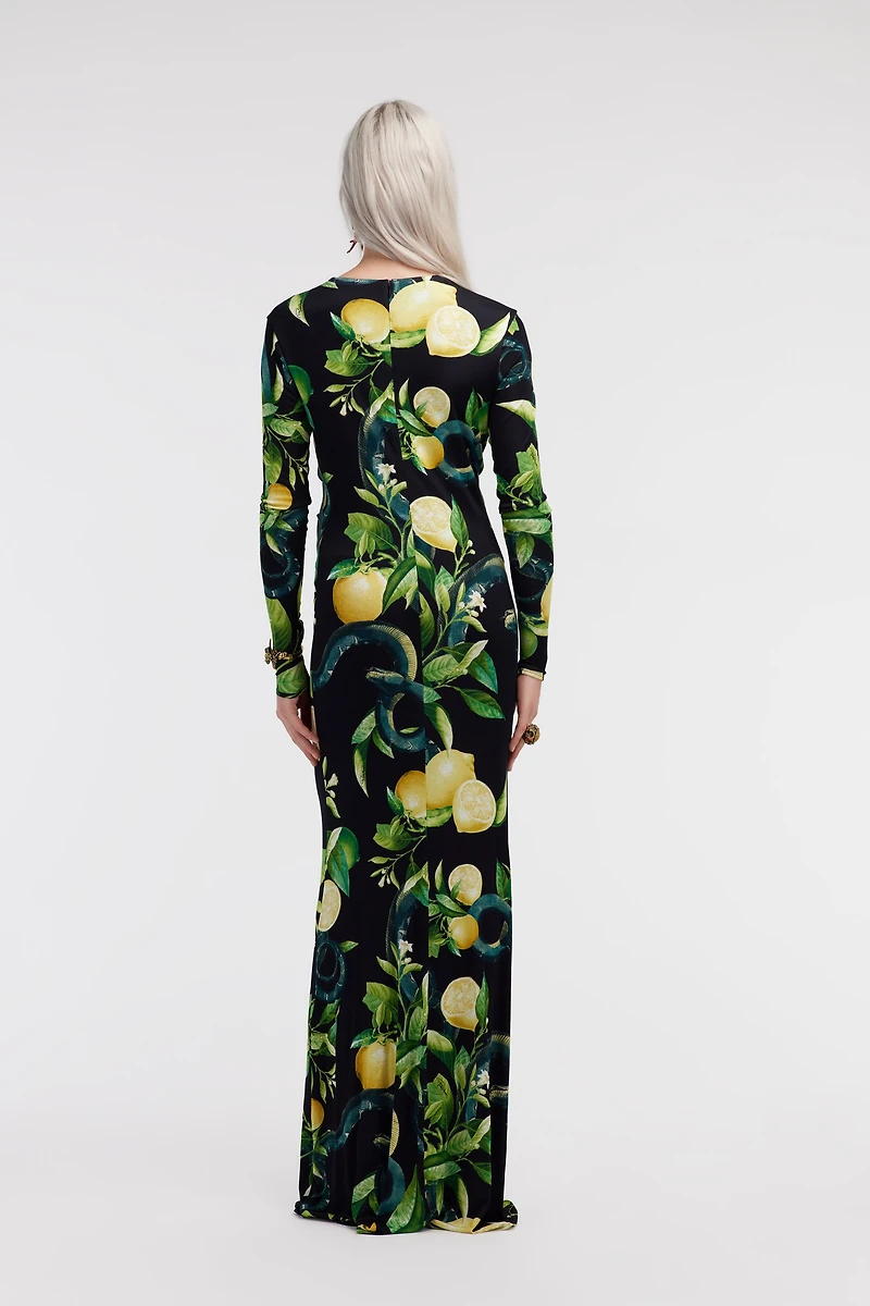 Lemon print long dress