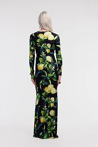 Lemon print long dress