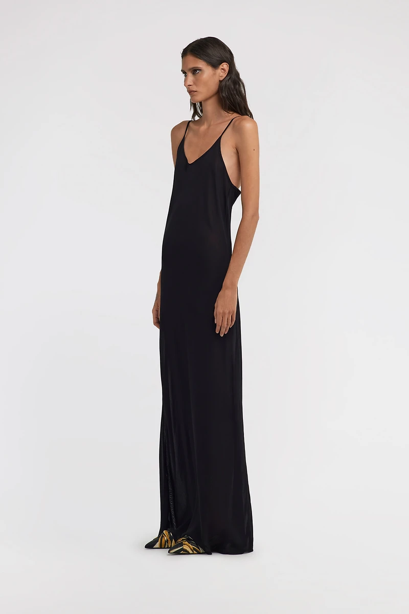 Black Maxi Slip Dress