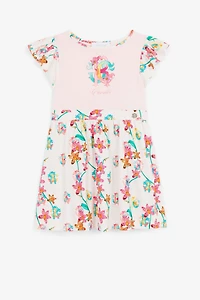 Floral logo-print T-shirt dress