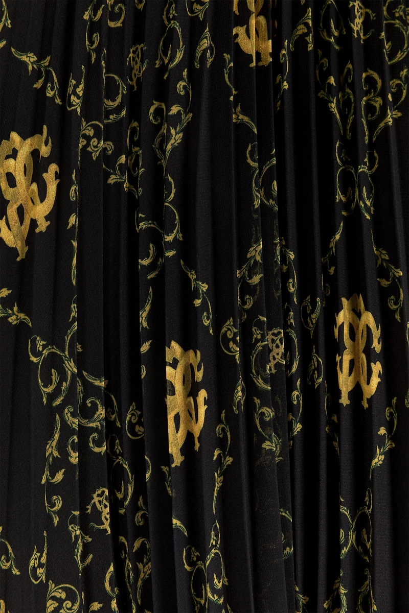 Filigree-Print Pleated Skirt