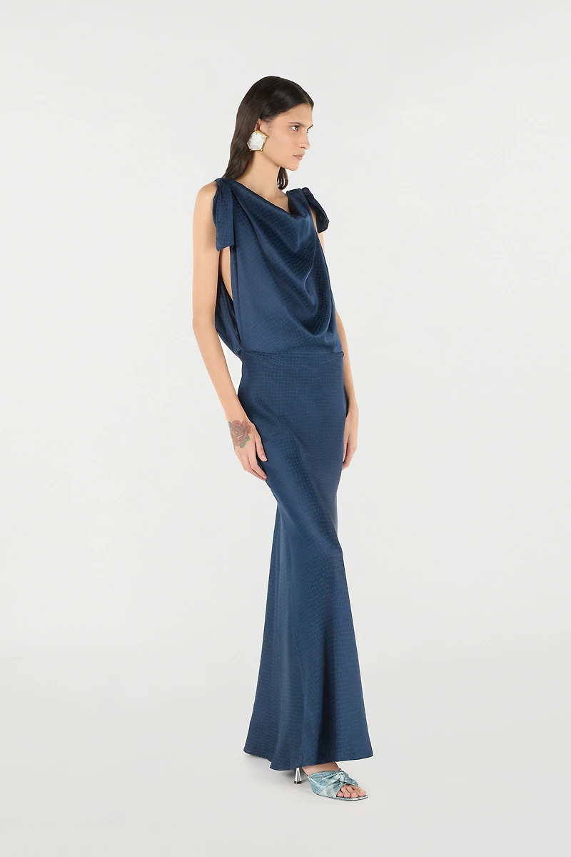 Long Dress With Snake Print