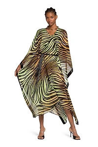 Zebra-Print Kaftan Dress