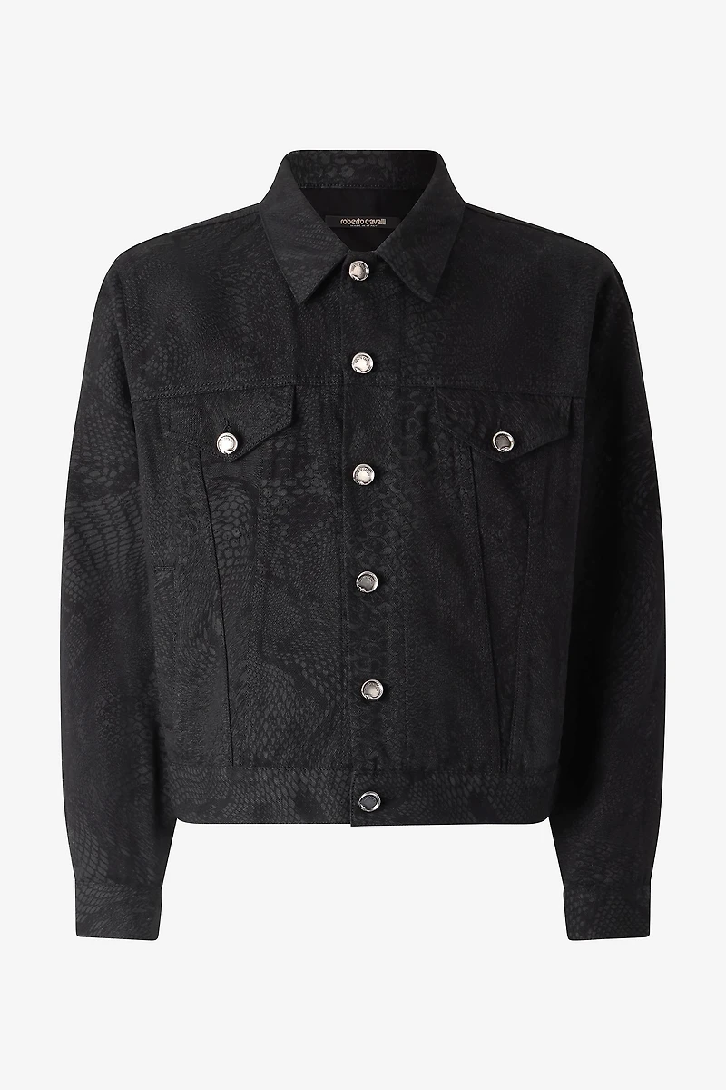 Python-Print Denim Jacket