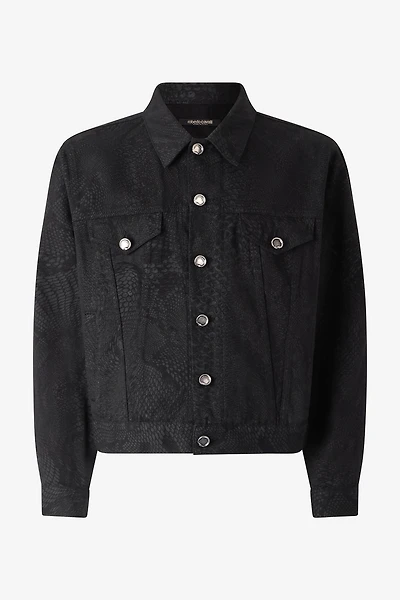 Python-Print Denim Jacket