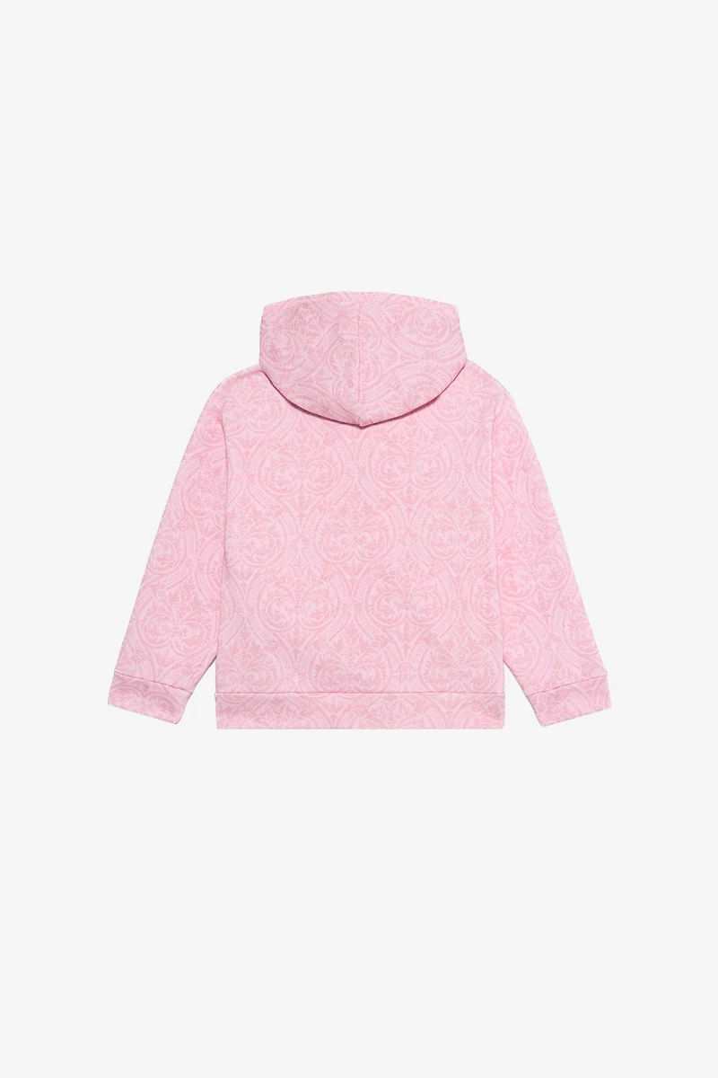 Baby Pink Sweatshirt with Floral Print