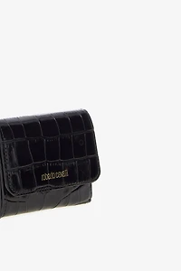 Black Croc-Effect Wallet