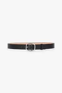 Belt With Branded Geometric Buckle