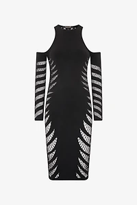 Midi Dress With Perforated Pattern