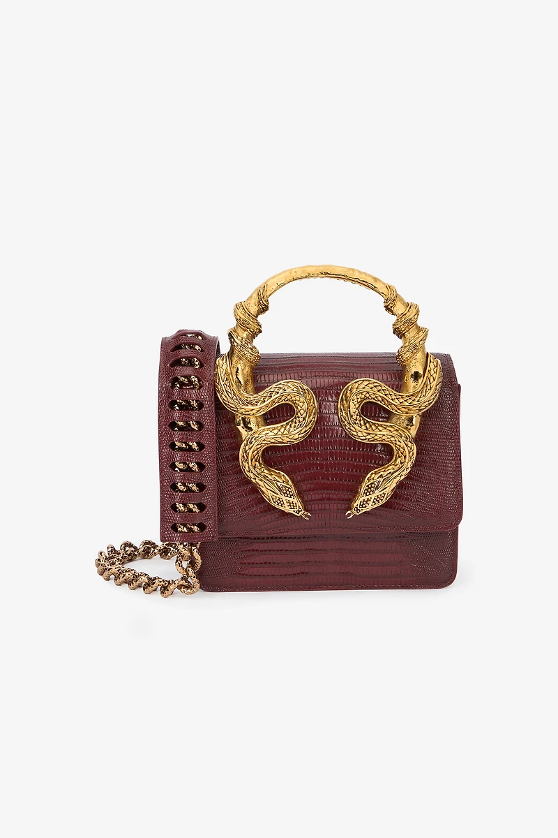 Burgundy Bag With Snakes
