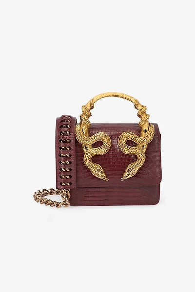 Burgundy Bag With Snakes
