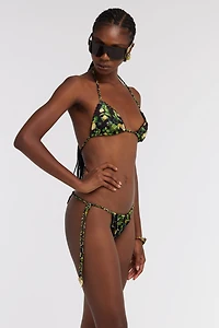 Lemon print triangle bikini