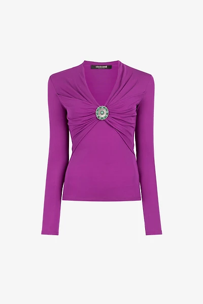 Embellished Gathered Top