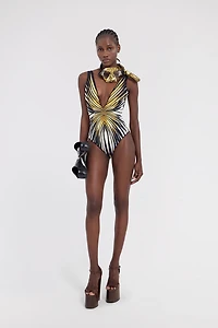 Ray Of Gold Print Swimsuit One-Piece
