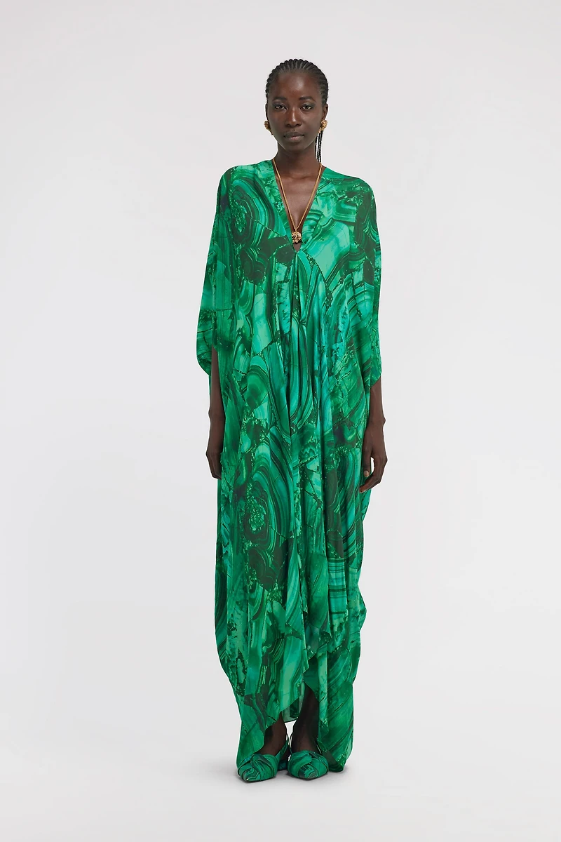 Malachite Print Long Kaftan