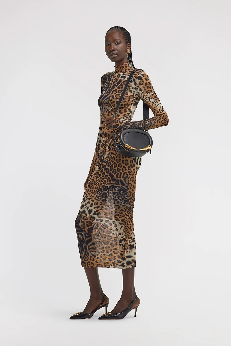 Long Tulle Dress with Jaguar Print