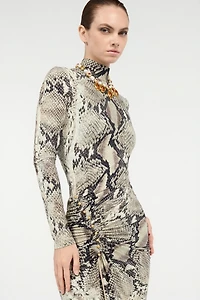 Midi Dress With Python Print
