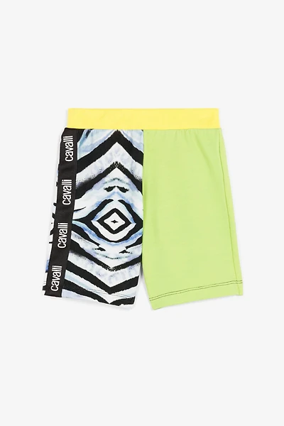 Zebra-Print Logo-Stripe Shorts