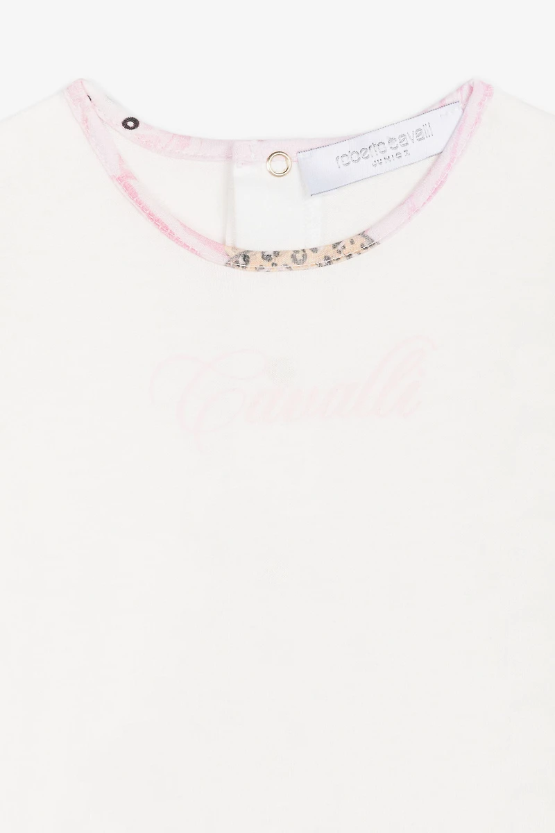 Teddy Bear-Print Cotton Babygrow Set