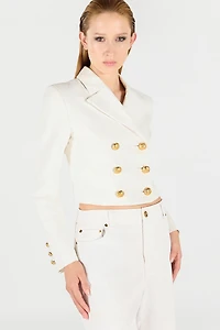 Wall Print Cropped Jacket