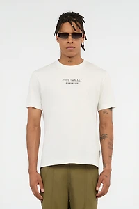 White T-Shirt With Fired Earth Print