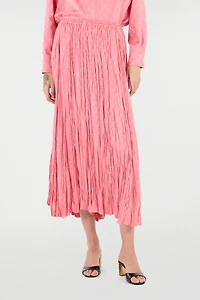 Crumpled-Effect Midi Skirt