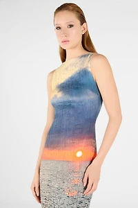 Sunrise Print Long Dress