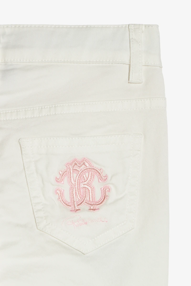 Pants With Embroidered Flowers