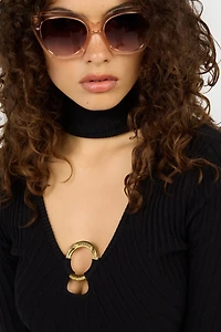 Black Cut-Out Turtleneck Sweater