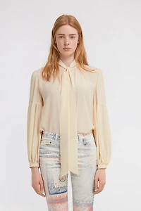 Blouse with Pussy Bow Neckline