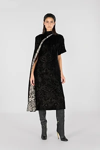 Long dress with Brocade print