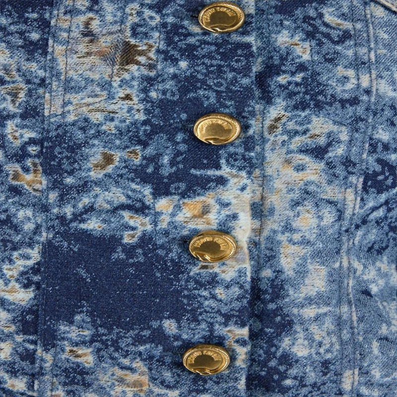Denim Jacket With Discoloration