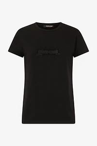 T-Shirt With Logo And Rhinestones
