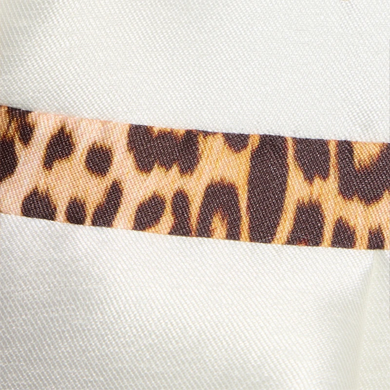 Milk White Dress with Logo and Jaguar Skin Inserts