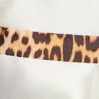 Milk White Dress with Logo and Jaguar Skin Inserts