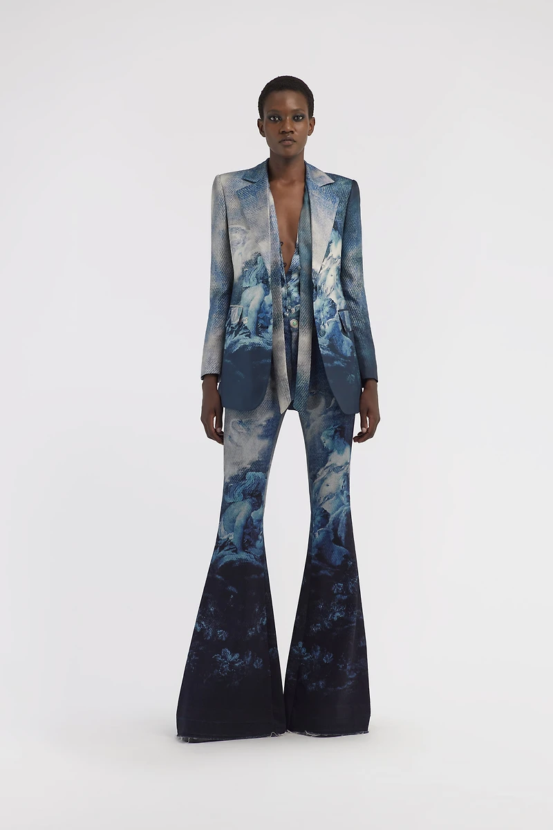 Shirt with Denim Wild Leda print