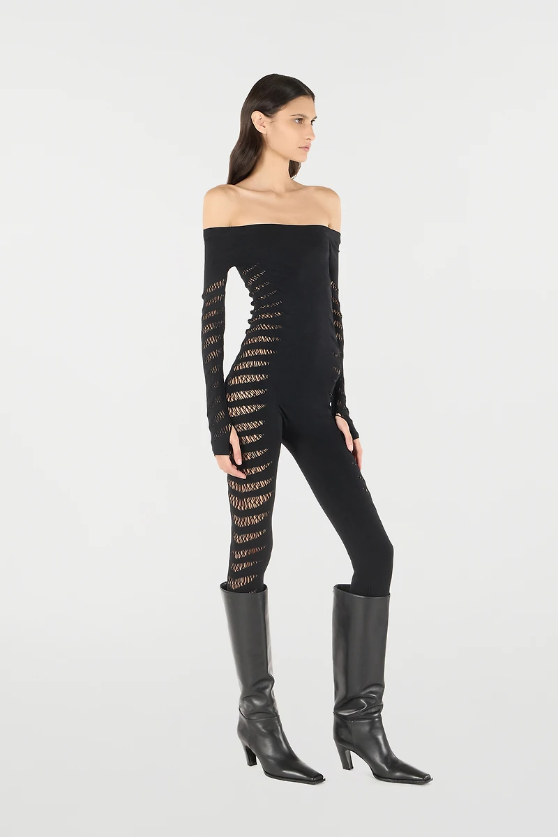 Jumpsuit With Perforated Zebra Pattern