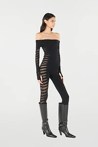 Jumpsuit With Perforated Zebra Pattern