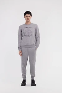 Grey Sweatshirt With Monogram RC Print