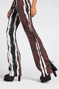 Animal-Print Lace-Up Trousers