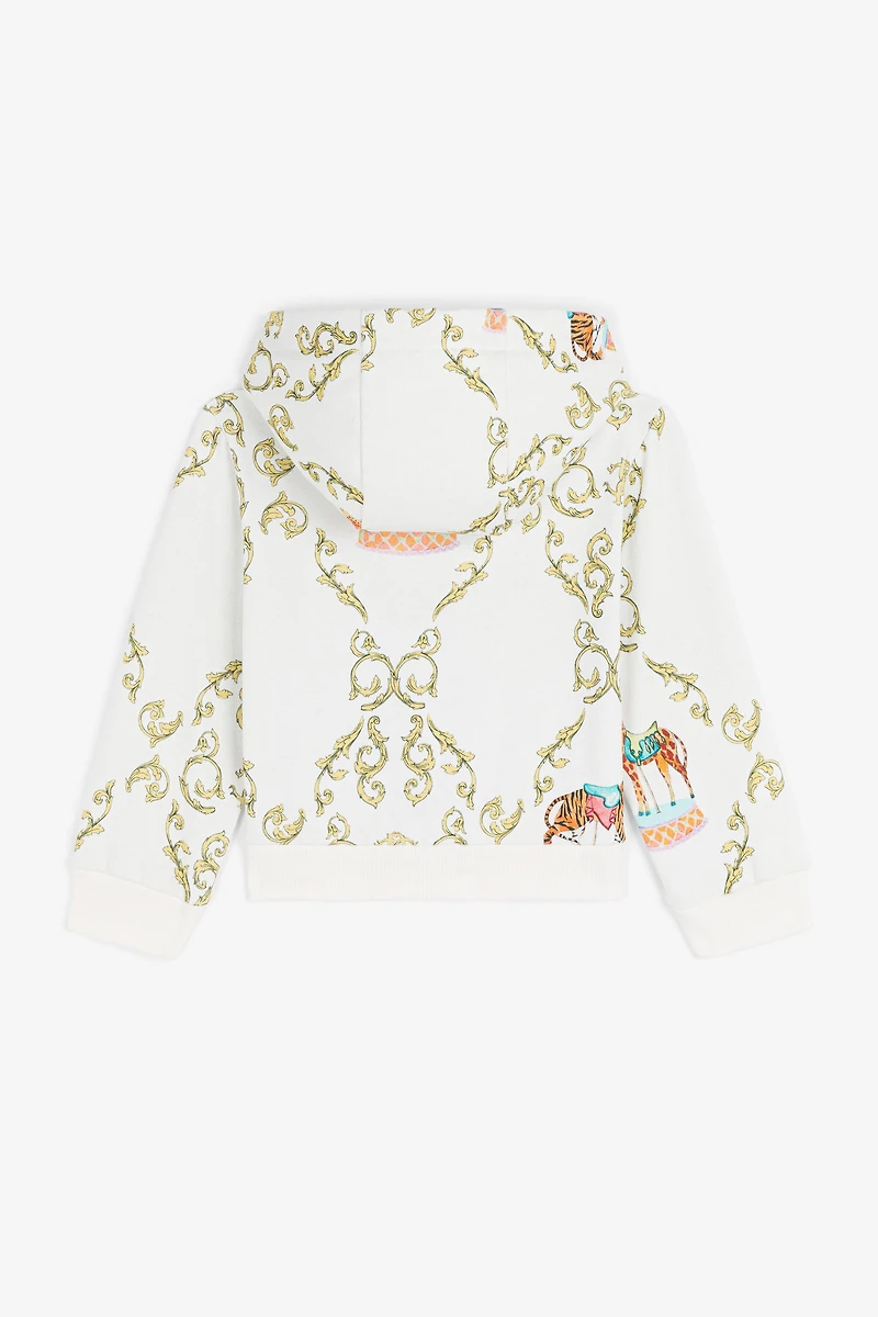 Filigree-Print Cotton Hoodie