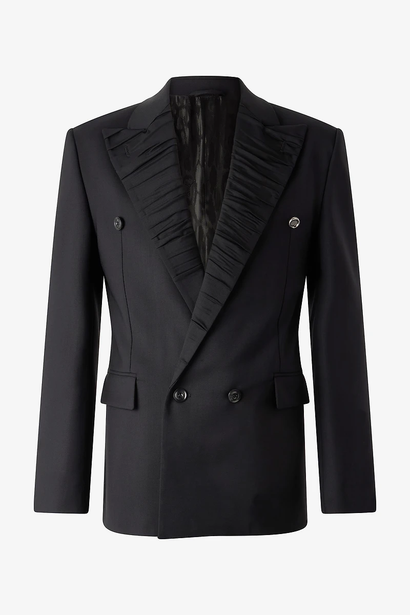 Double-Breasted Wool-Blend Blazer