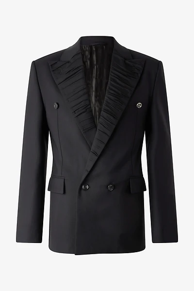 Double-Breasted Wool-Blend Blazer