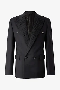 Double-Breasted Wool-Blend Blazer