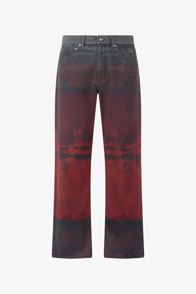 Jeans With A Mottled Print Effect