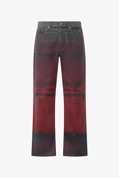 Jeans With A Mottled Print Effect