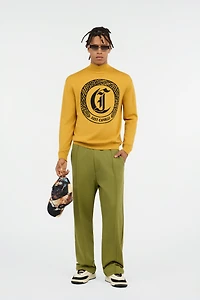 Green Pintuck Trousers