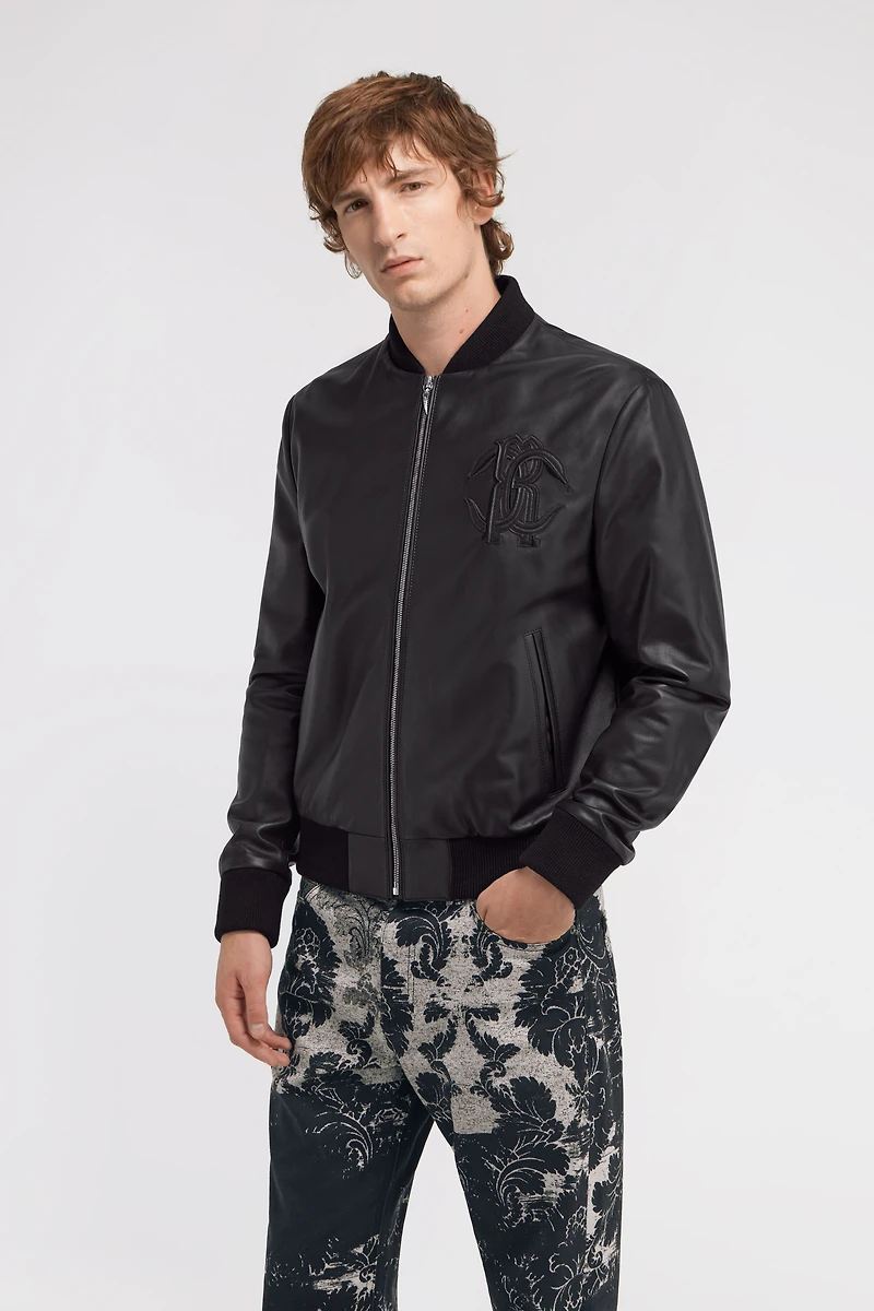 Bomber leather jacket