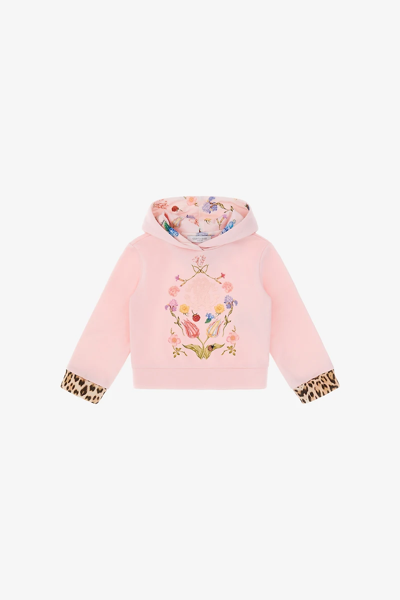 Sweatshirt With Flowers, Fruits And Jaguar Skin Print